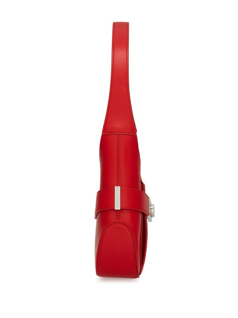 Red Gancio-buckle Leather Shoulder Bag