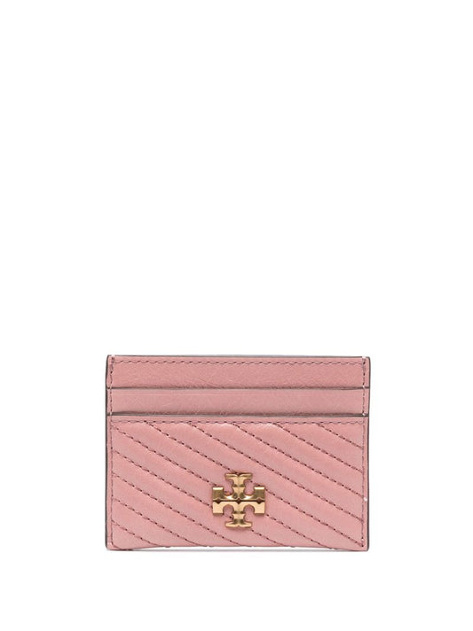 Pink Kira Moto Quilted Leather Card Holder