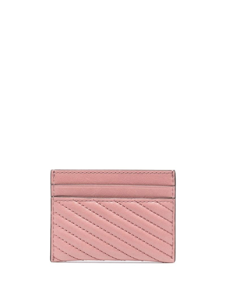 Pink Kira Moto Quilted Leather Card Holder