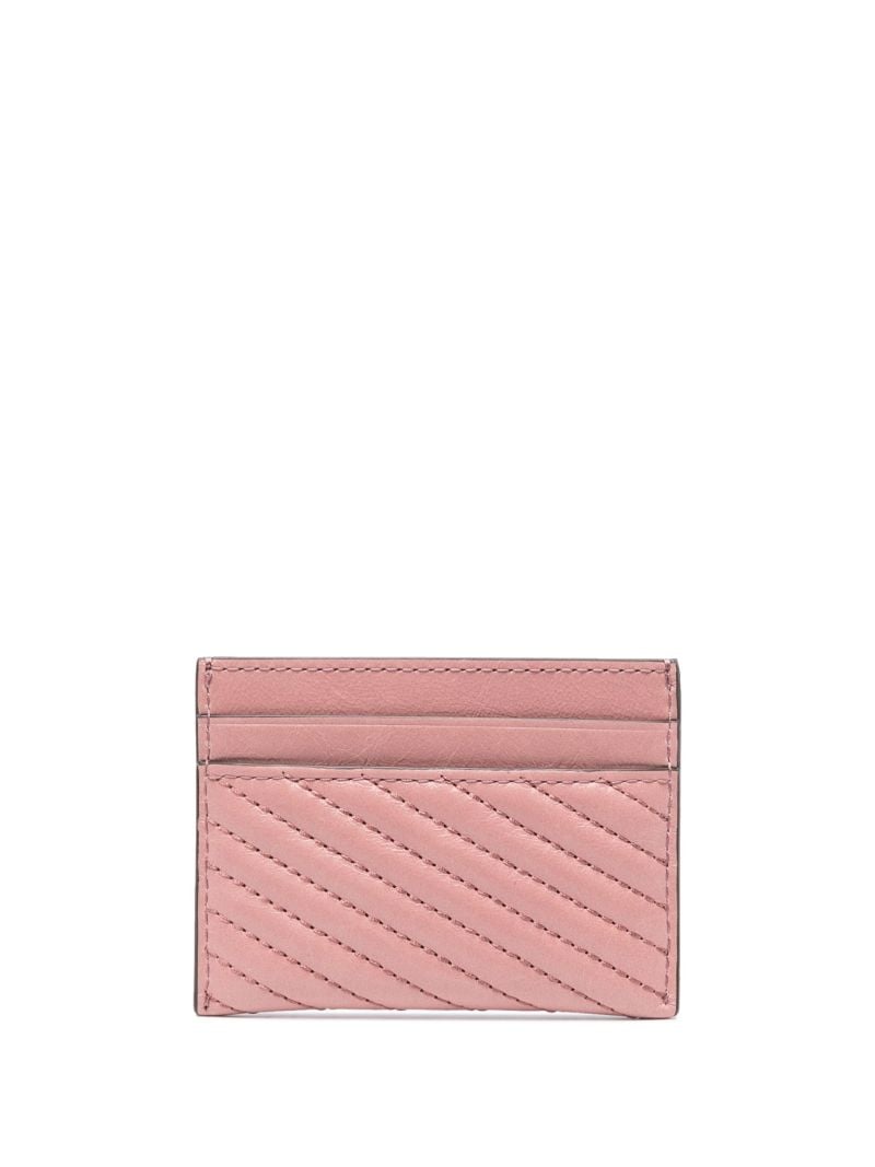 Pink Kira Moto Quilted Leather Card Holder