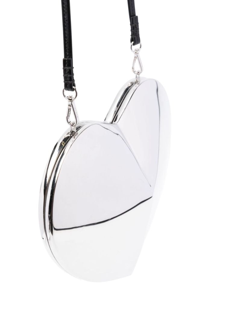 Silver Le Coeur Metallic Leather Bag