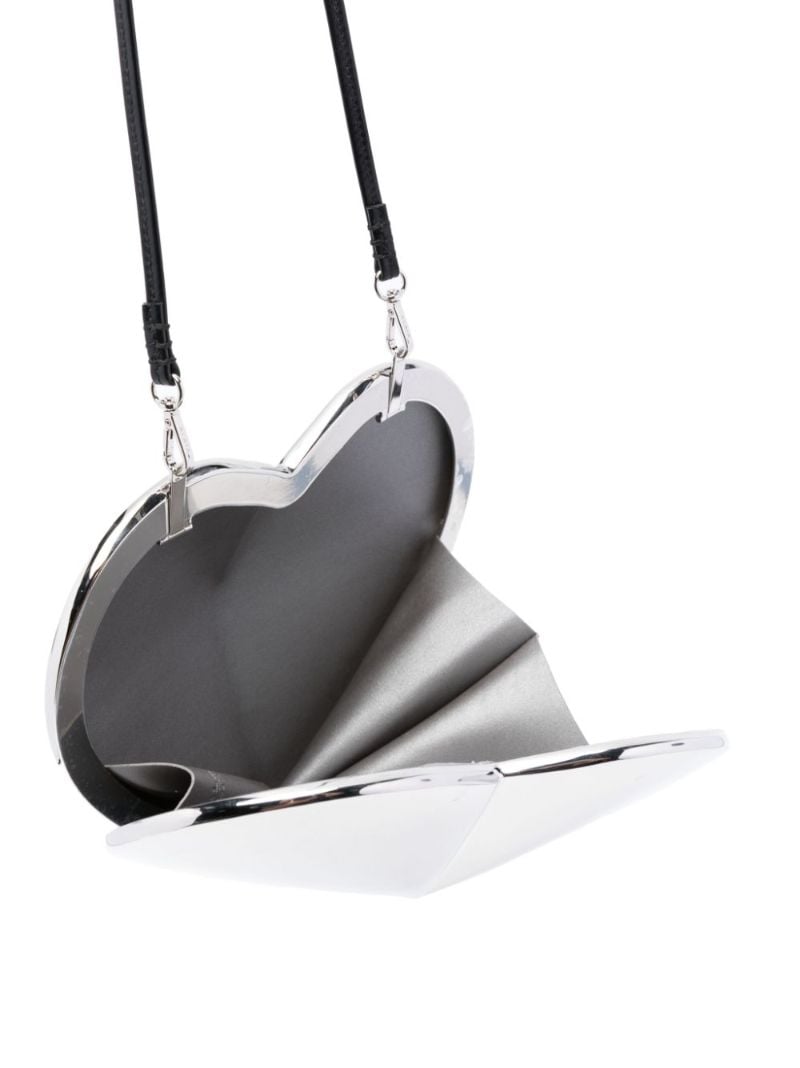Silver Le Coeur Metallic Leather Bag