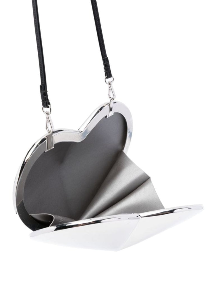 Silver Le Coeur Metallic Leather Bag