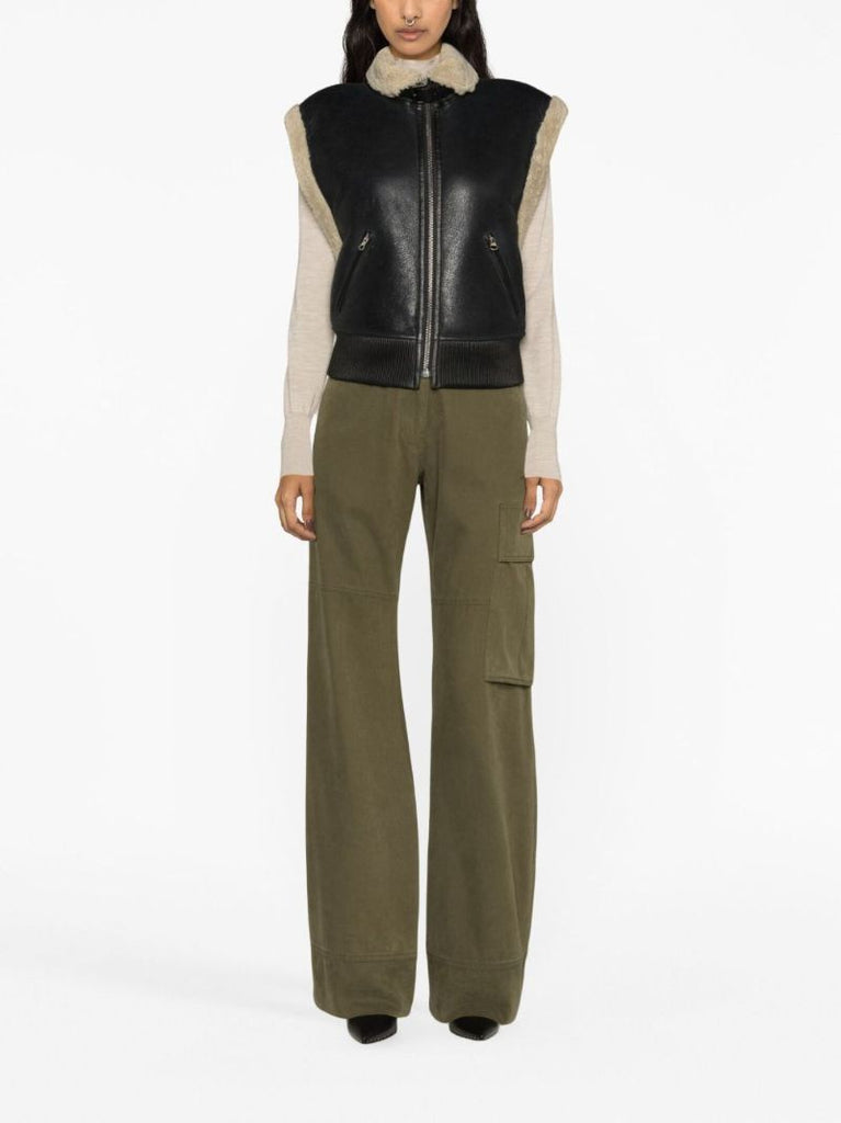 Black Aviel Shearling Gilet