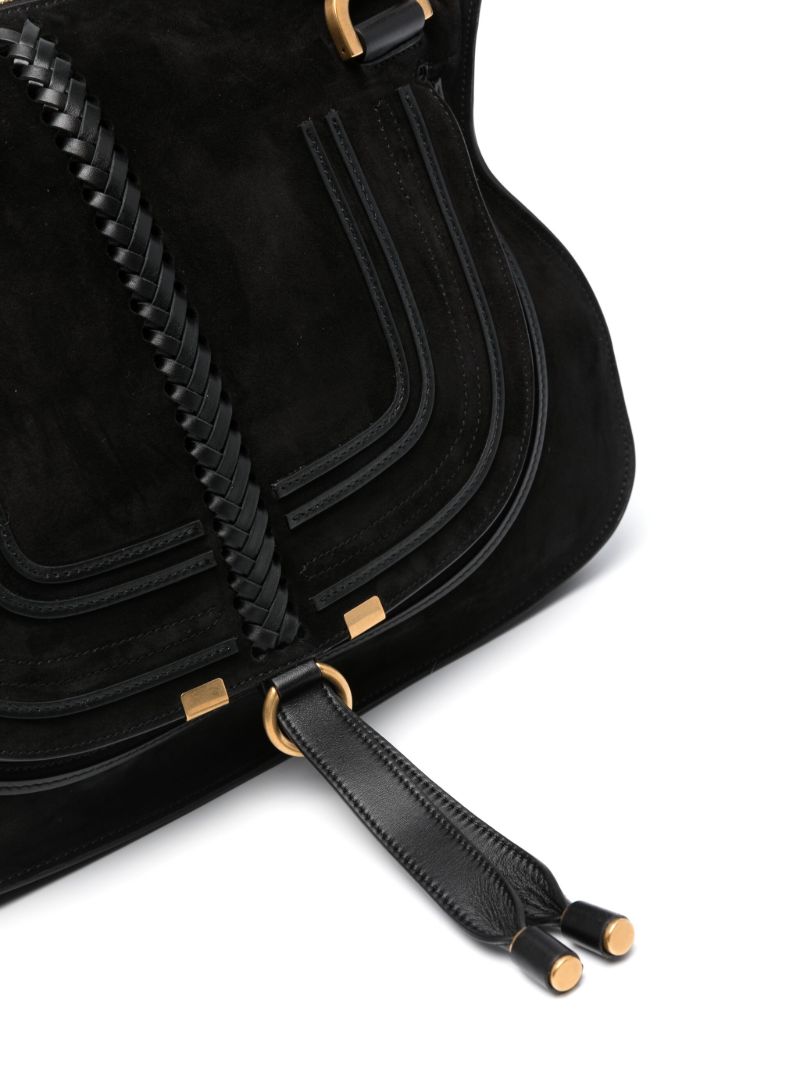 Black Marcie Suede Tote Bag
