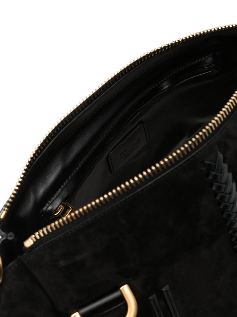 Black Marcie Suede Tote Bag