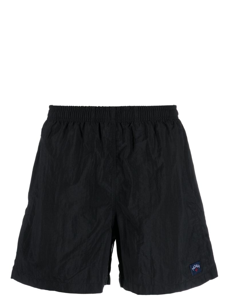 Black Logo Patch Swim Shorts