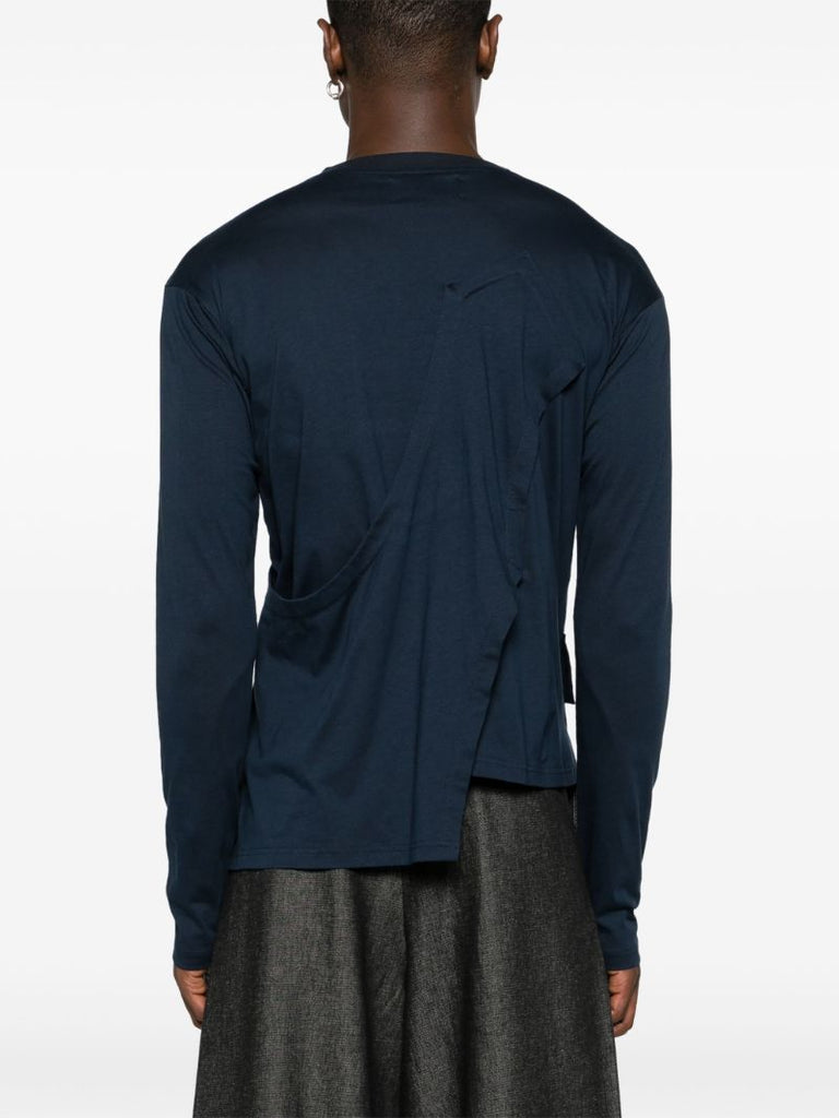 Blue Asymmetric Cotton T-shirt