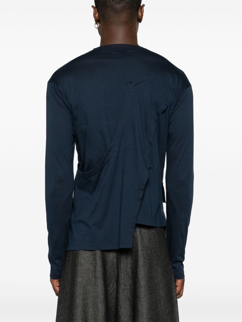Blue Asymmetric Cotton T-shirt