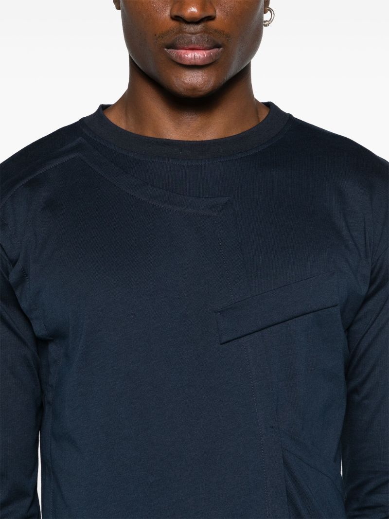 Blue Asymmetric Cotton T-shirt