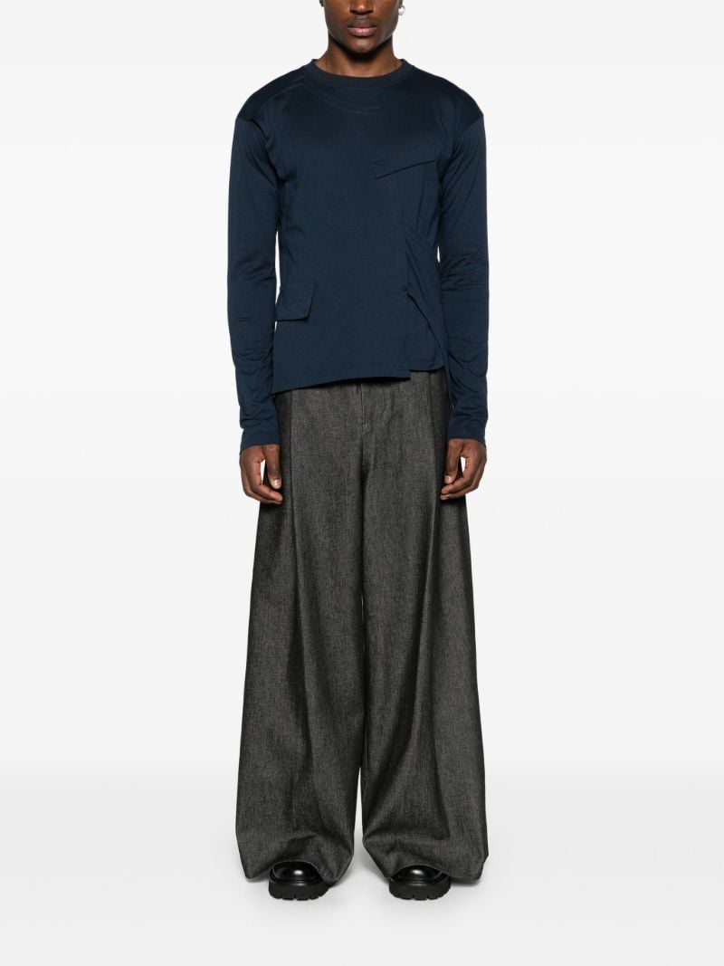 Blue Asymmetric Cotton T-shirt