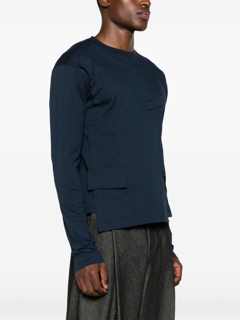 Blue Asymmetric Cotton T-shirt
