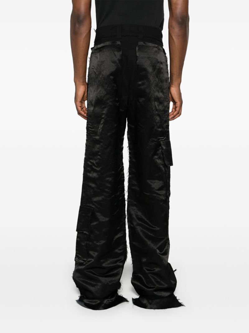 Black Layered Wide-leg Trousers