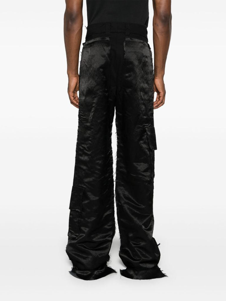 Black Layered Wide-leg Trousers