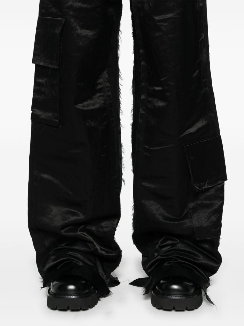 Black Layered Wide-leg Trousers