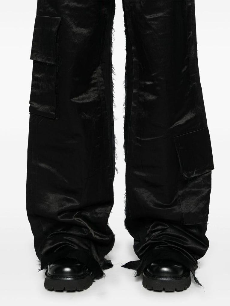 Black Layered Wide-leg Trousers