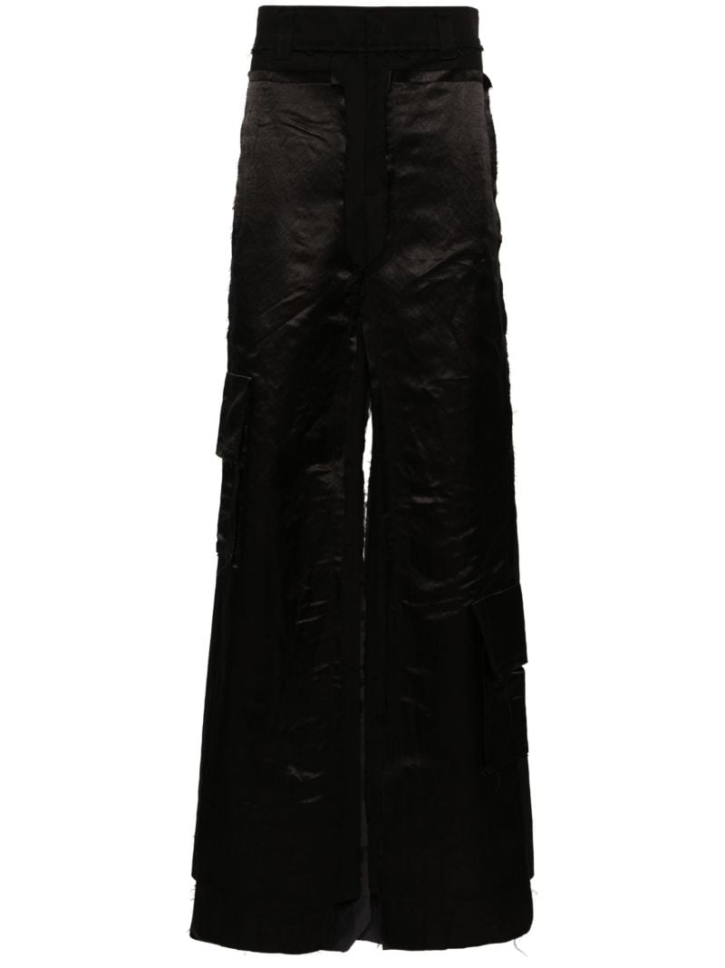 Black Layered Wide-leg Trousers