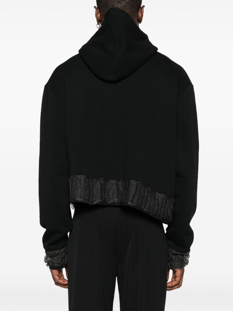 Black Asymmetric Cotton Hoodie