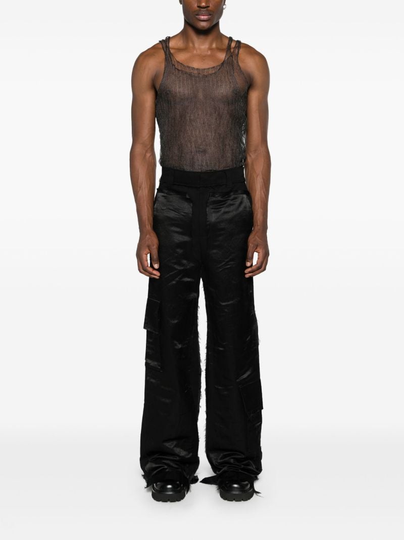 Black Open-knit Sheer Tank Top