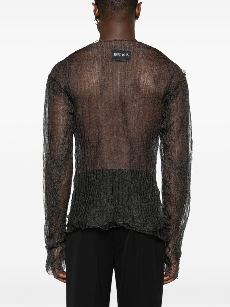 Black Open-knit Sheer Sweater