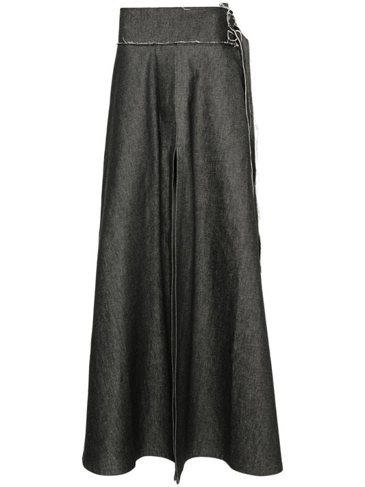 Black Denim Maxi Skirt