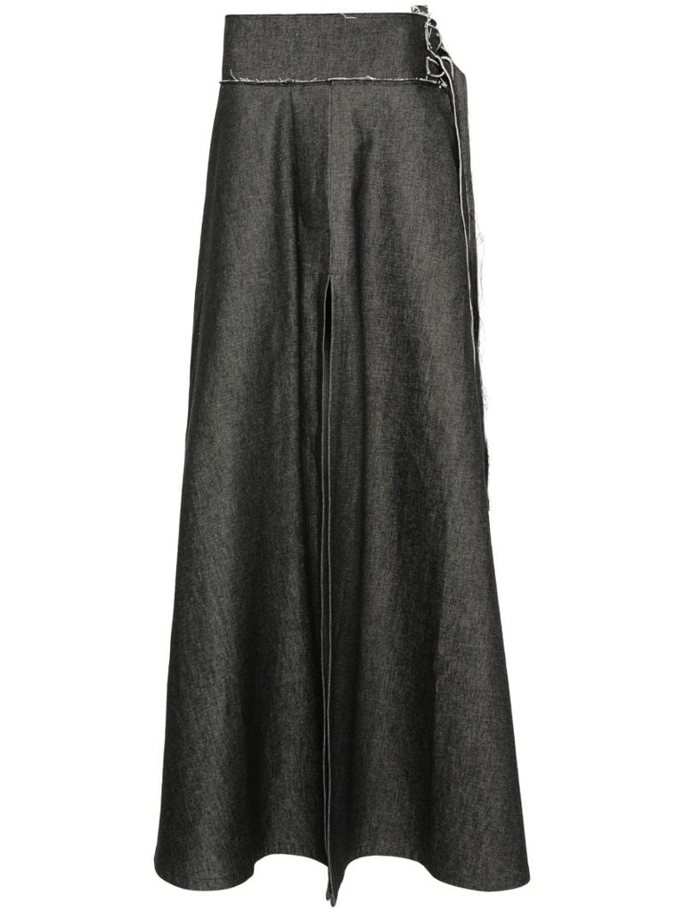 Black Denim Maxi Skirt