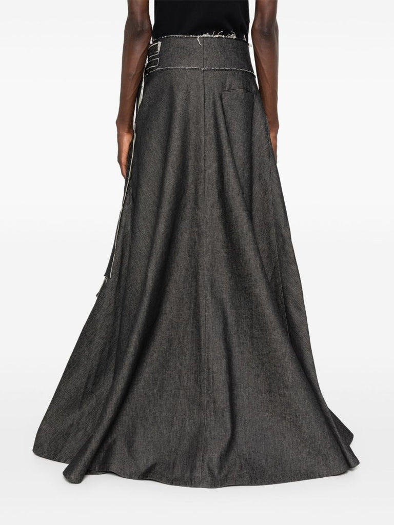 Black Denim Maxi Skirt