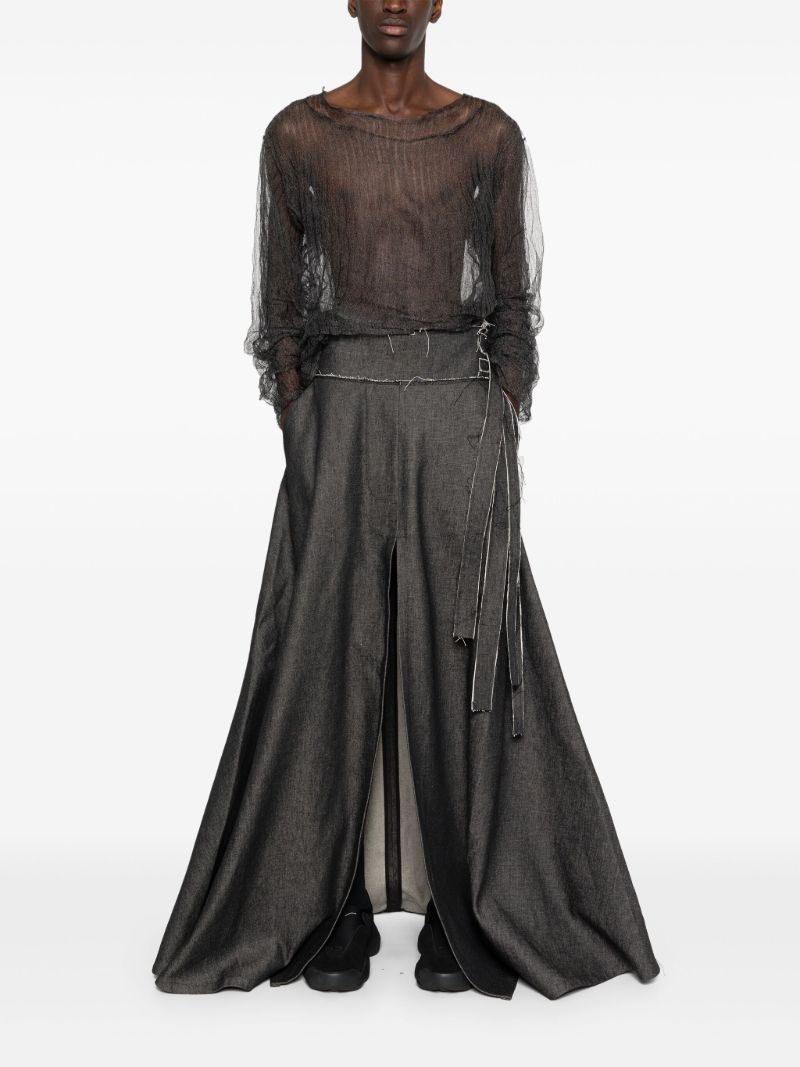 Black Denim Maxi Skirt