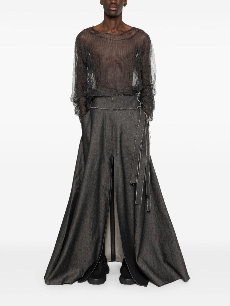 Black Denim Maxi Skirt