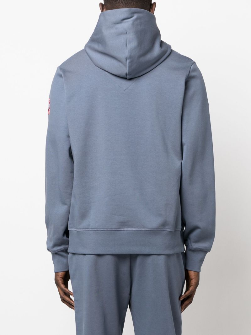 Blue Logo-appliquÃ_x0083_Â© Cotton Hoodie