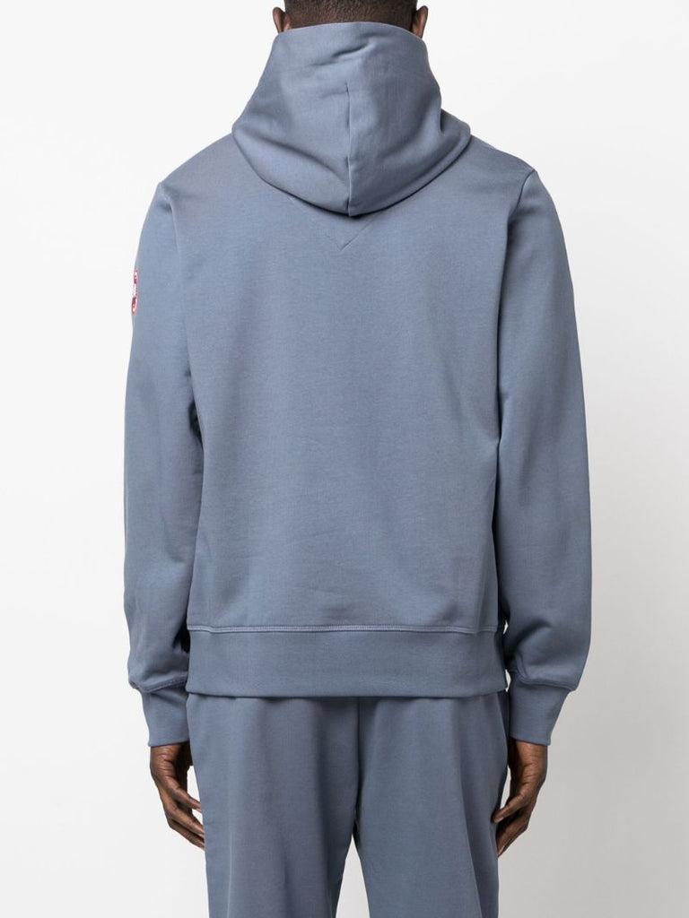 Blue Logo-appliquÃ_x0083_Â© Cotton Hoodie