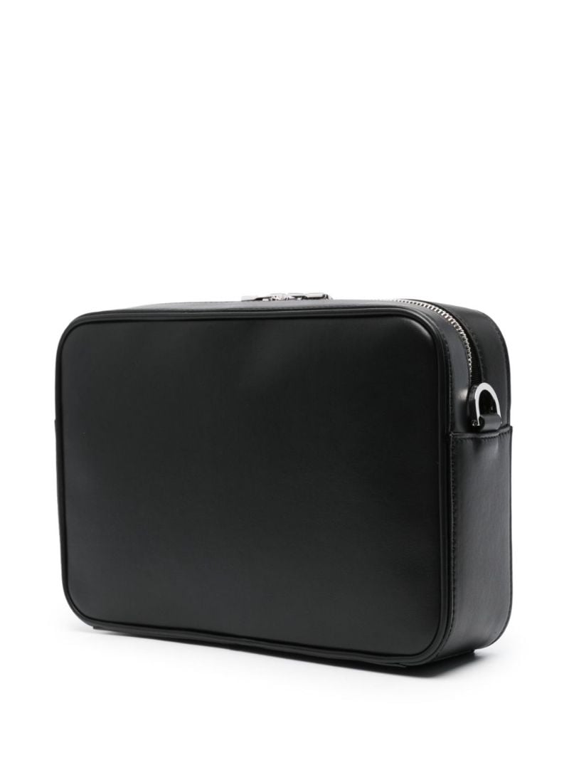 Black Drum Machine Leather Shoulder Bag