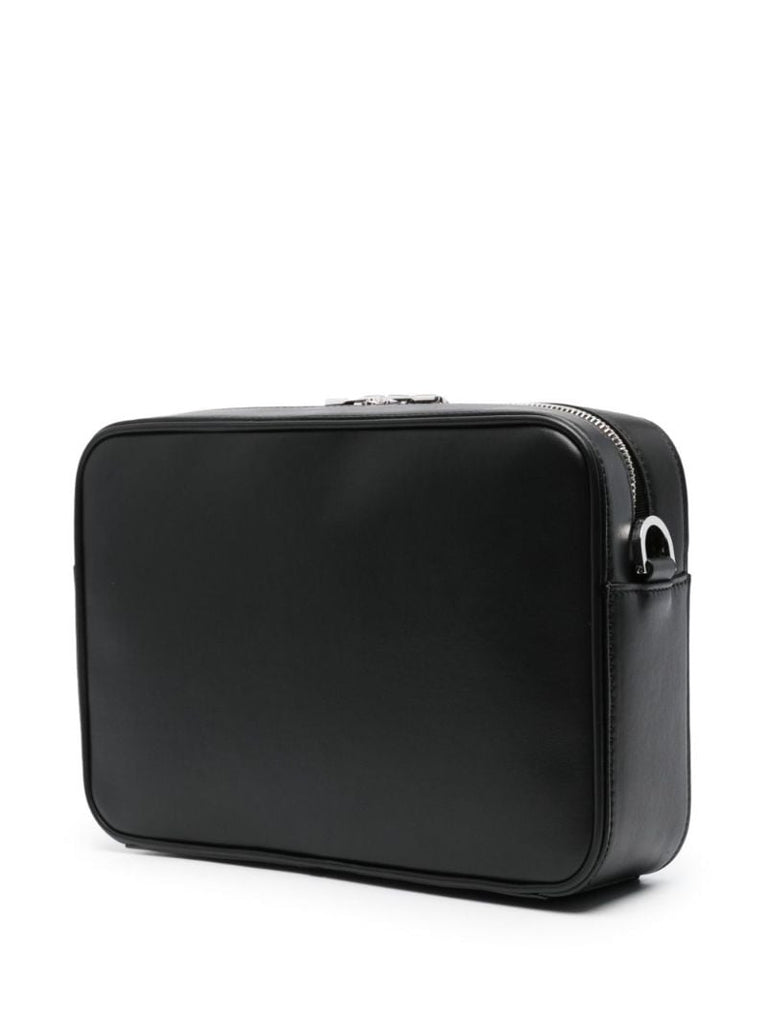 Black Drum Machine Leather Shoulder Bag