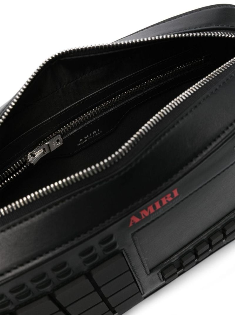 Black Drum Machine Leather Shoulder Bag