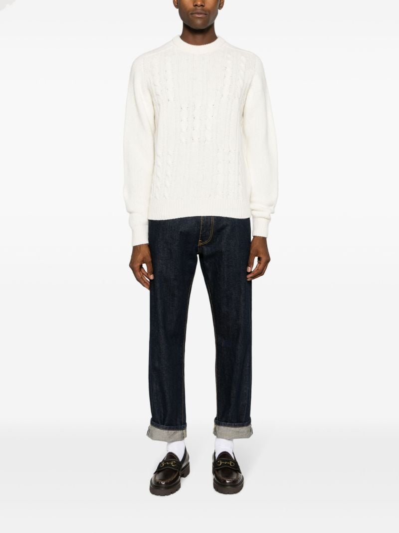 White Cable-knit Sweater