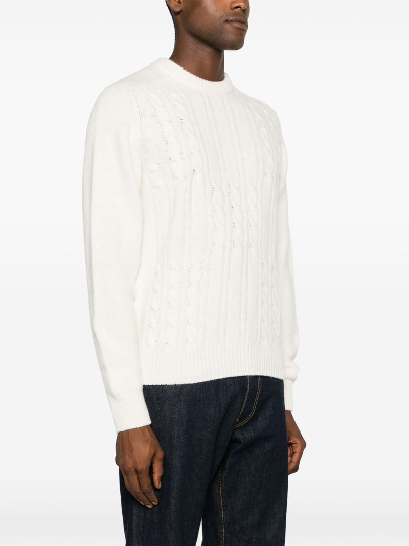 White Cable-knit Sweater