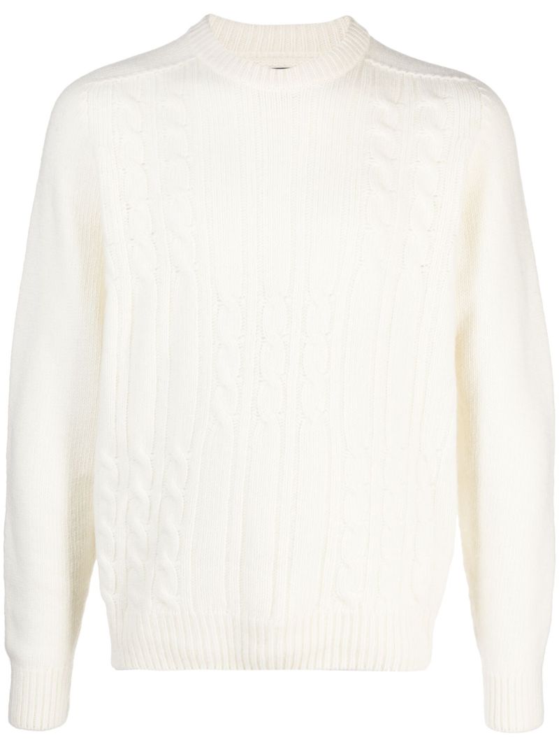 White Cable-knit Sweater