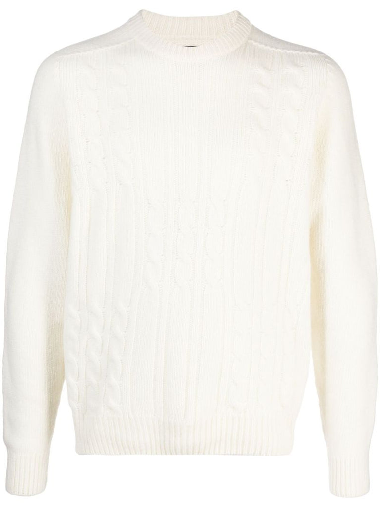 White Cable-knit Sweater