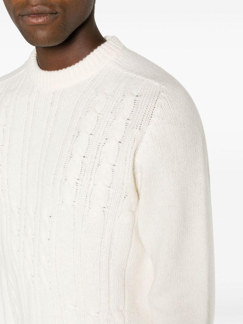 White Cable-knit Sweater
