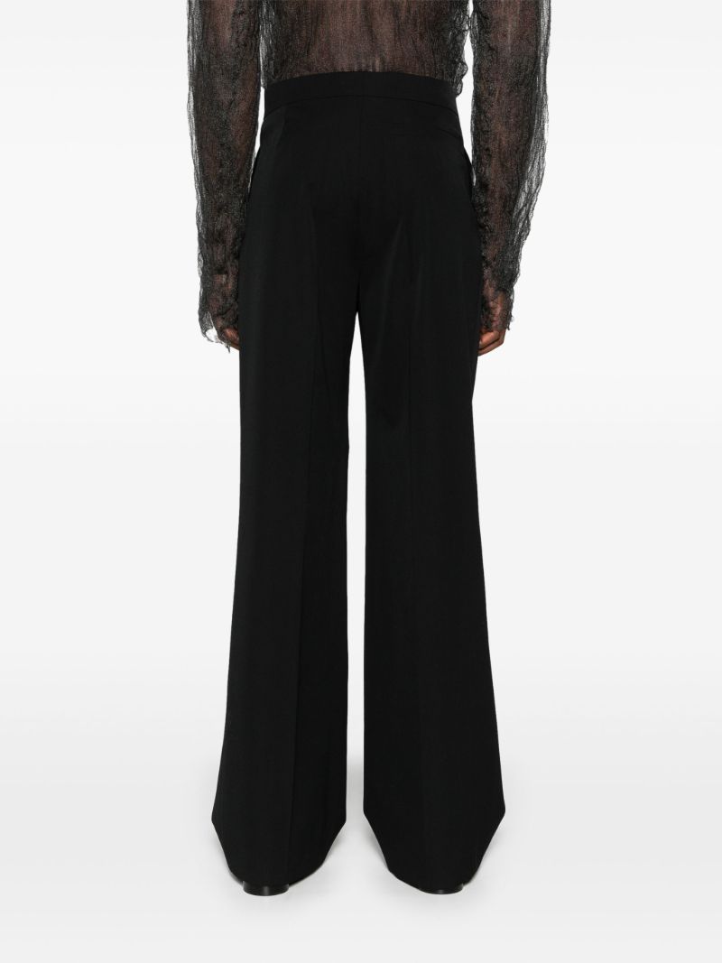 Black Wide-leg Wool Trousers