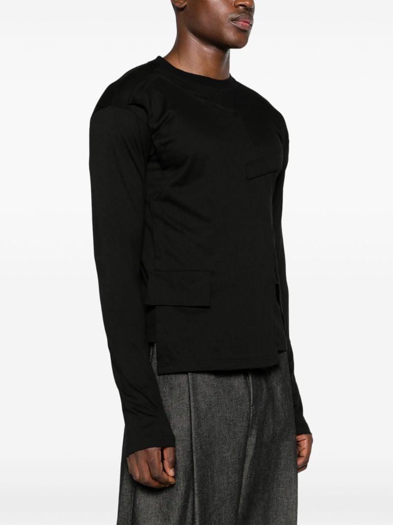 Black Asymmetric Cotton T-shirt