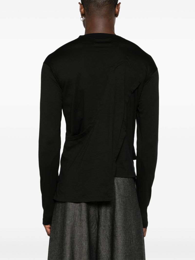 Black Asymmetric Cotton T-shirt