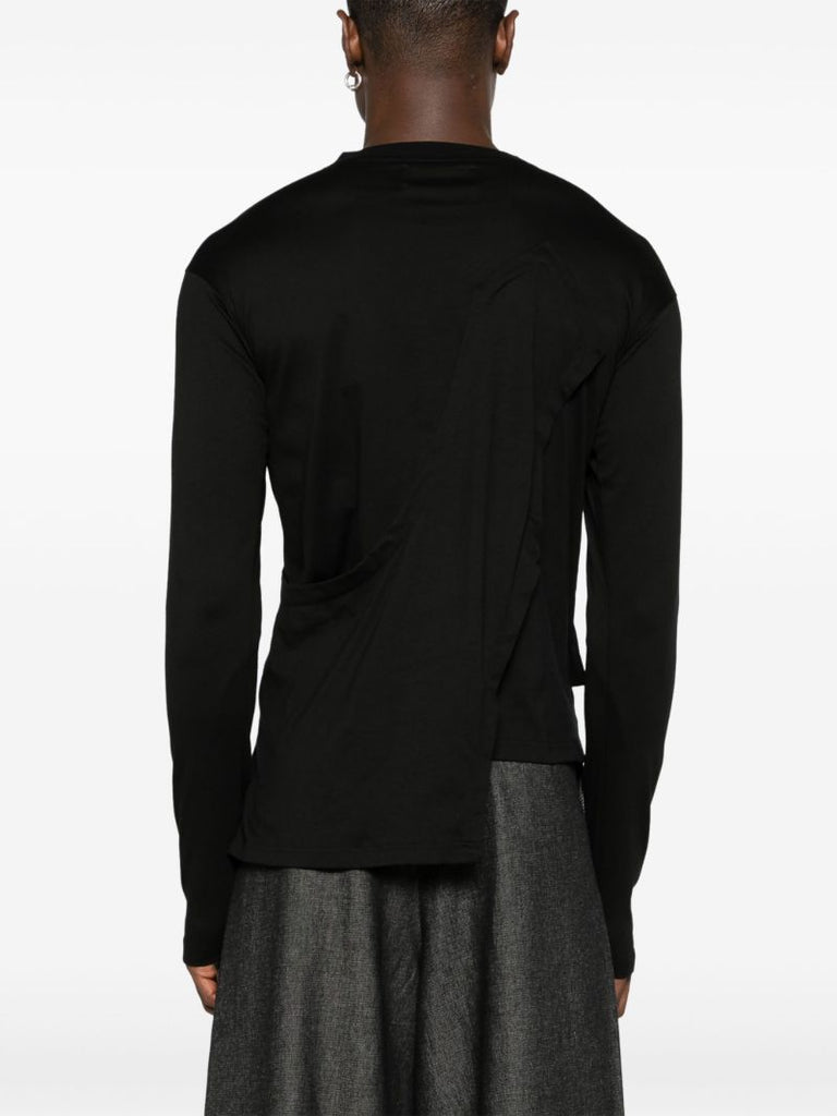 Black Asymmetric Cotton T-shirt