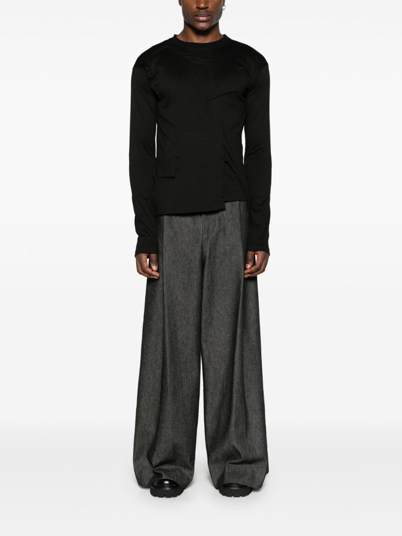 Black Asymmetric Cotton T-shirt
