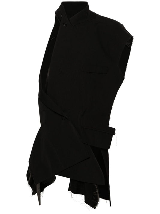Black Deconstructed Asymmetric Jacket