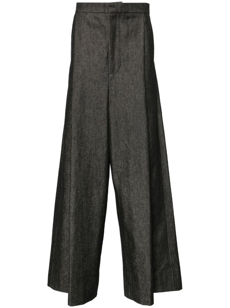 Grey High-rise Wide-leg Jeans