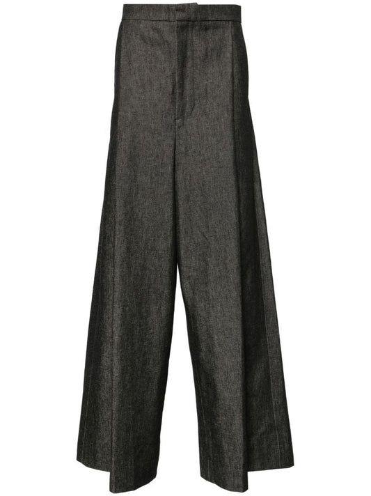 Grey High-rise Wide-leg Jeans