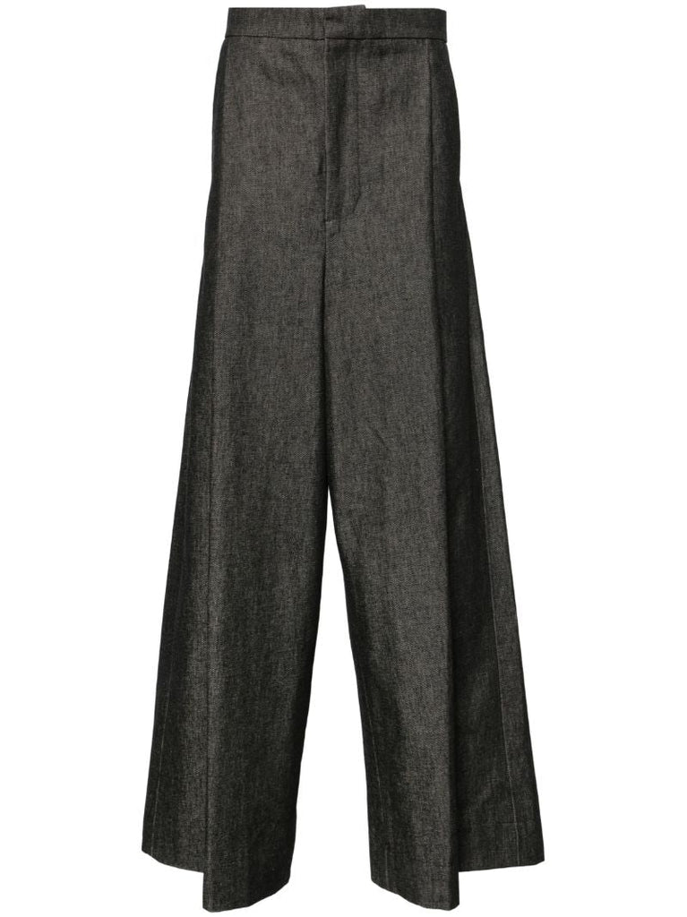 Grey High-rise Wide-leg Jeans