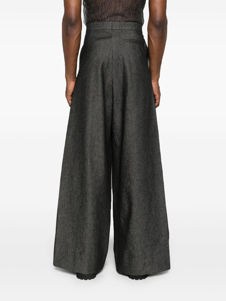 Grey High-rise Wide-leg Jeans