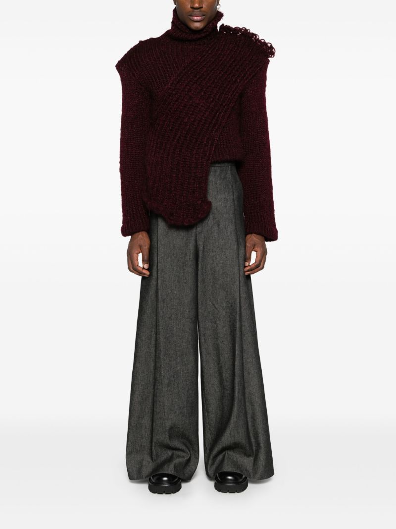 Grey High-rise Wide-leg Jeans